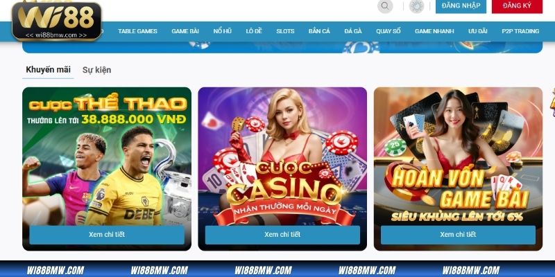 Sự kiện ưu đãi khuyến mãi đang diễn ra tại Wi88