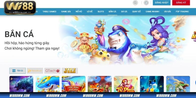 Trò chơi bắn cá đổi thưởng tại Wi88